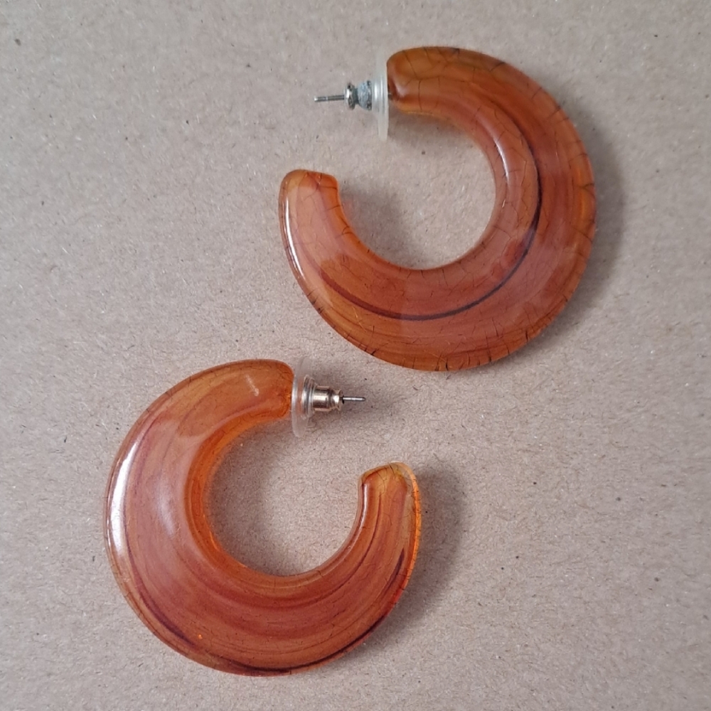 VINTAGE Resin Hoop Earrings
